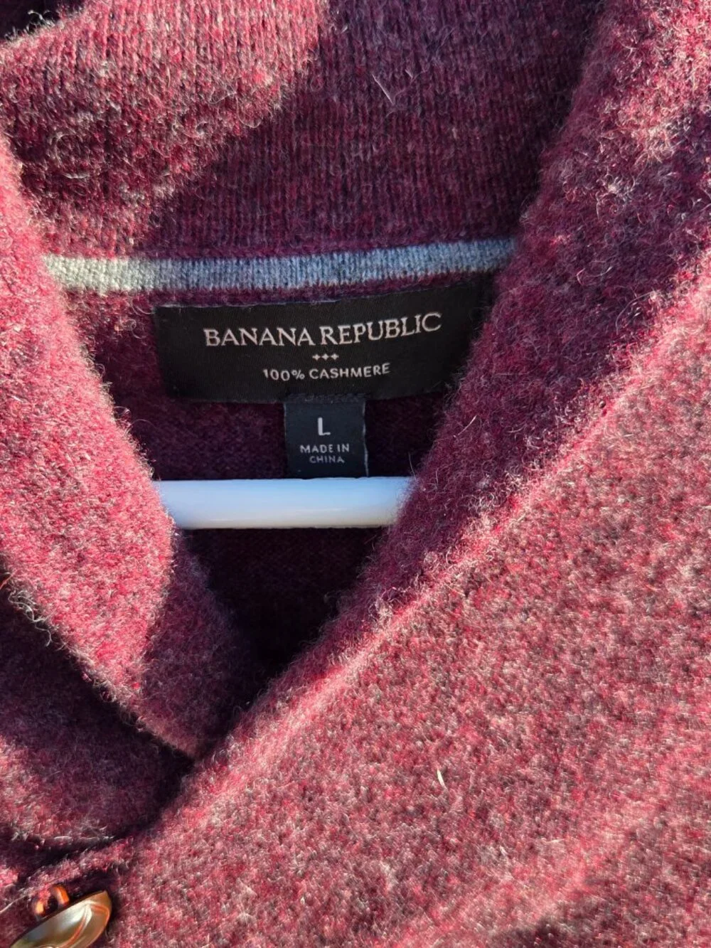 BANANA REPLUBLIC Sweater Men's Burgundy 100% Merino Wool Size L